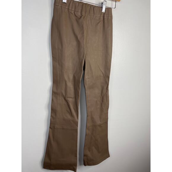 Walter Baker Lori Lamb Leather Cropped Flare Pull-On Pants Tan Size: XS NWOT - Picture 4 of 9